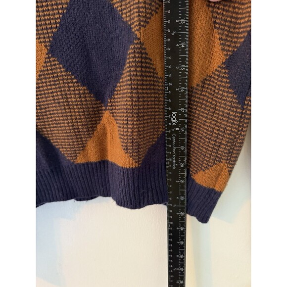 Madewell Women’s XS Sweater Crewneck Plaid Orange / Blue Wool Blend - Picture 7 of 7